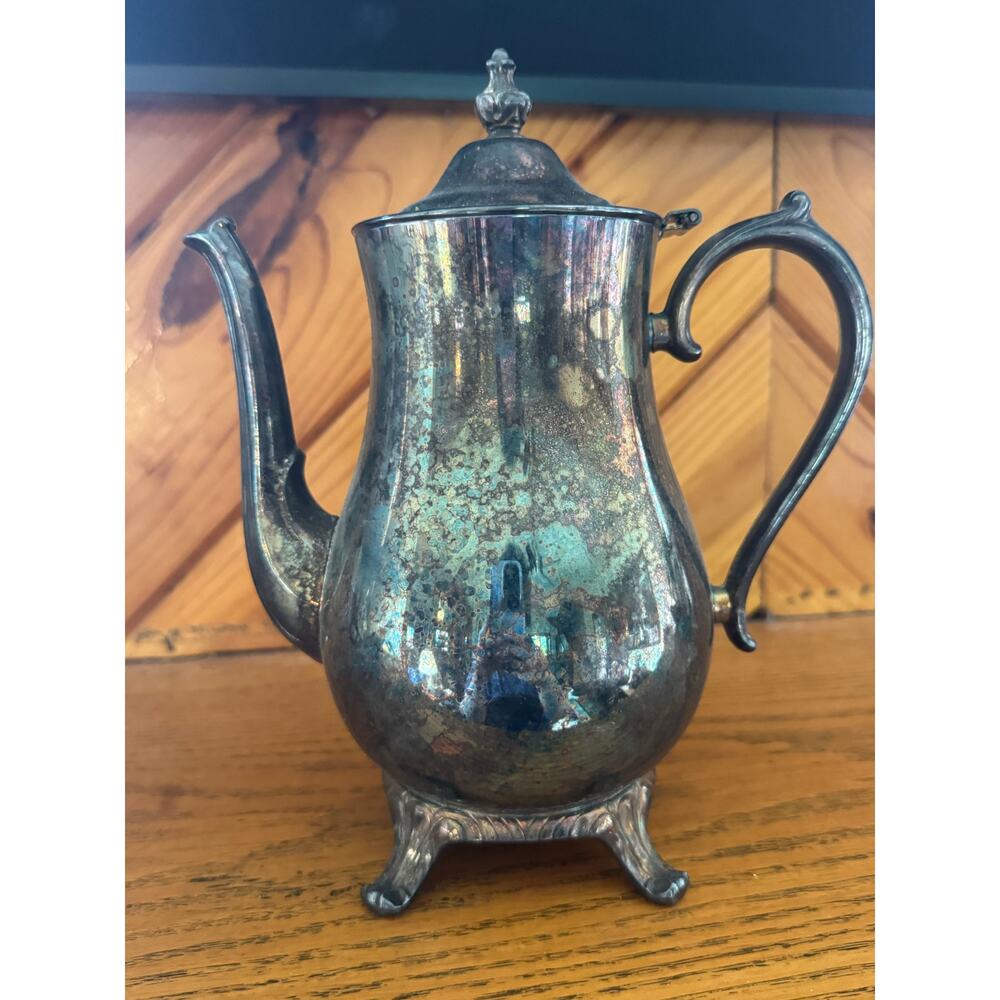 Vintage International Silver Co Silverplate Coffee Tea Pot Footed